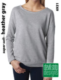 6931 Ladies Long Sleeve Swoop Neck French Terry