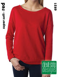 6931 Ladies Long Sleeve Swoop Neck French Terry